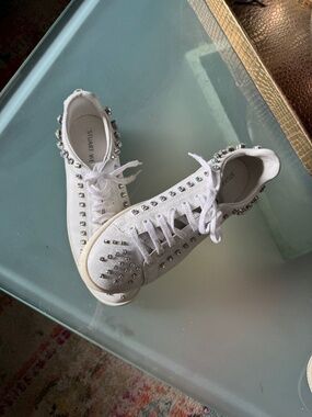 Stuart Weitzman Stunning White Leather Sneakers